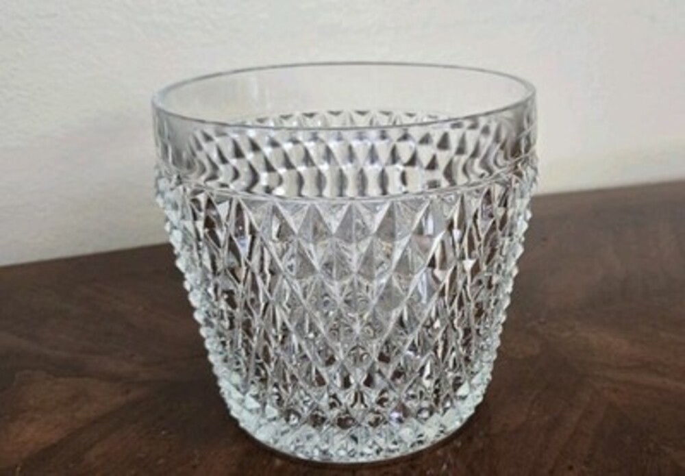 Ice Bucket Pressed Glass Diamond Point